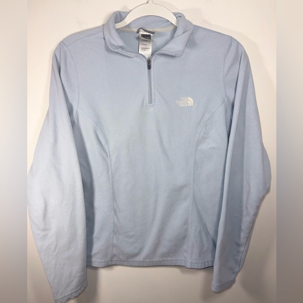 The North Face Blue Half-Zip Fleece Long Sleeve Pullover Sweatshirt Size Medium